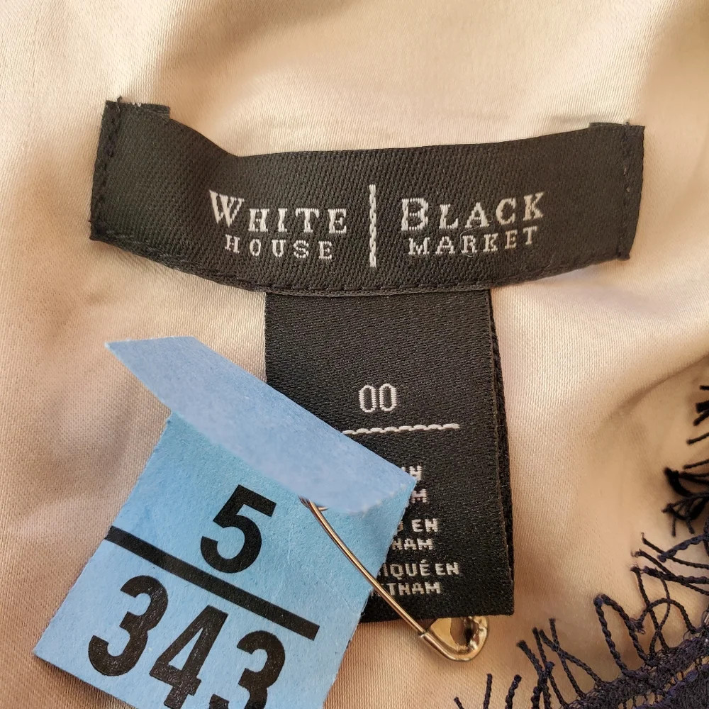 White House Black Market Navy Lace Dress - Picture 3 of 6
